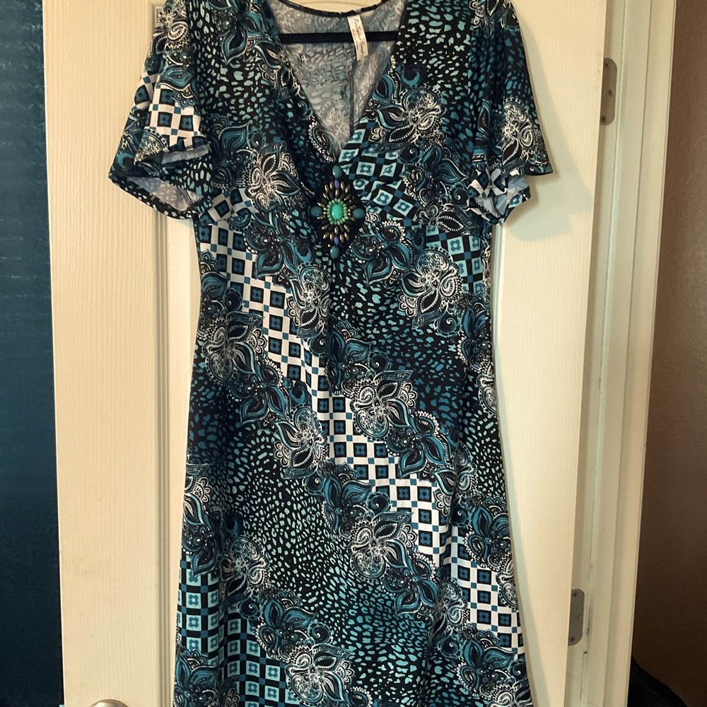 Polyester blend dress will stretch